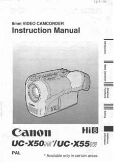 Canon UC X 50 Hi manual